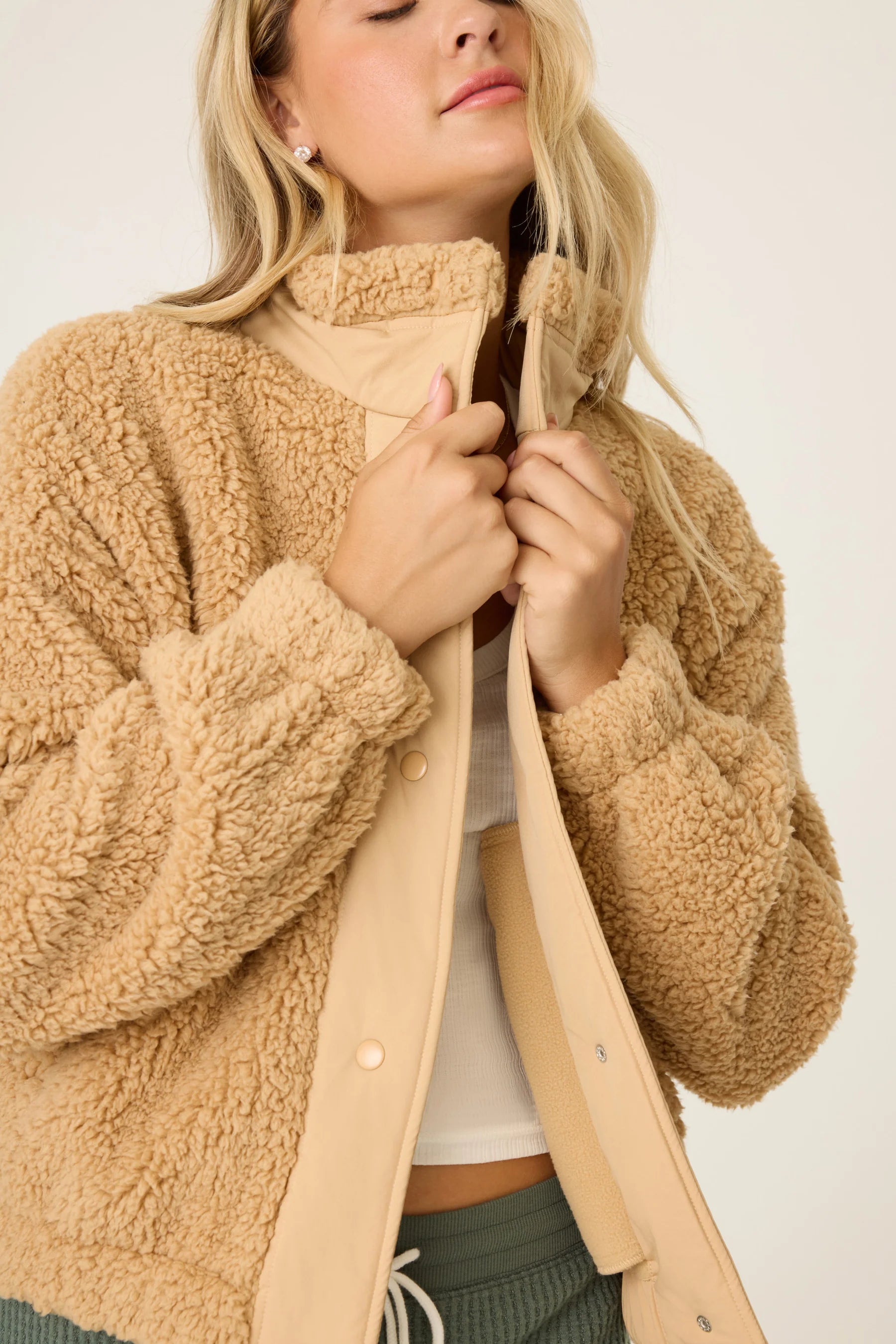 Campfire Cozy Sherpa Jacket Chenille Fabric Brocade Fabric Lace Fabric
