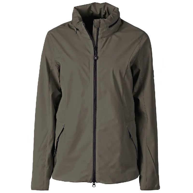 Cutter & Buck Women's Douglas Vapor Water Repellent Stretch Full Zip Rain Jacket Wool Jacket Cashmere Jacket Tweed Jacket