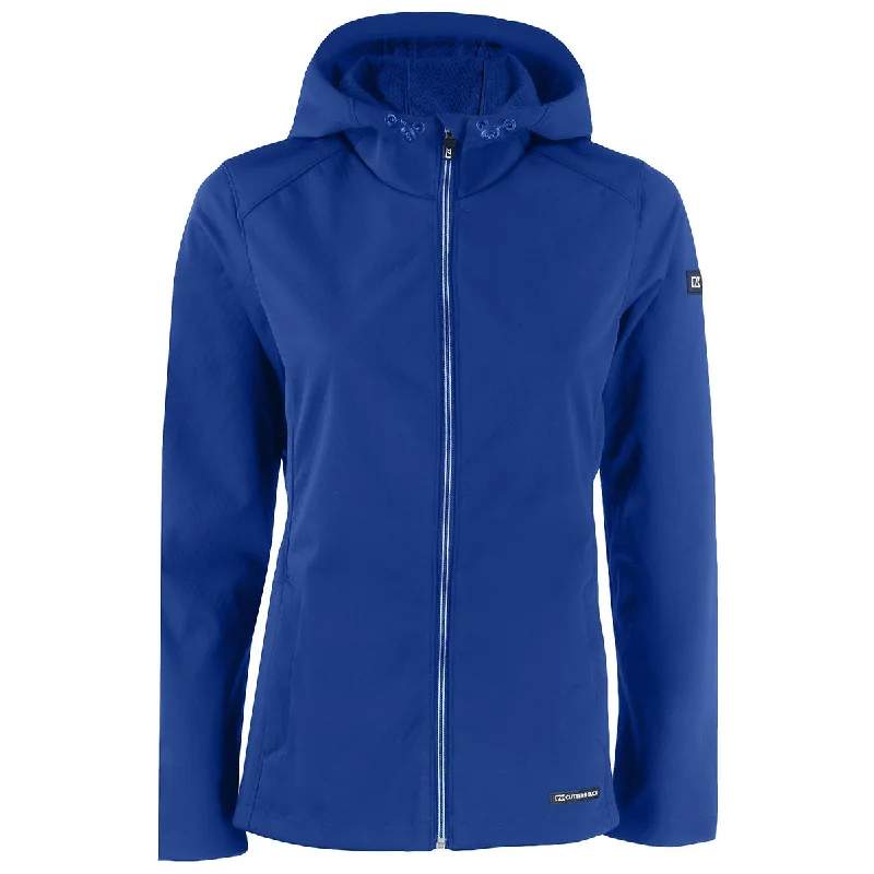 Cutter & Buck Women's Tour Blue Evoke Eco Softshell Recycled Full Zip Jacket Chenille Jacket Brocade Jacket Lace Jacket