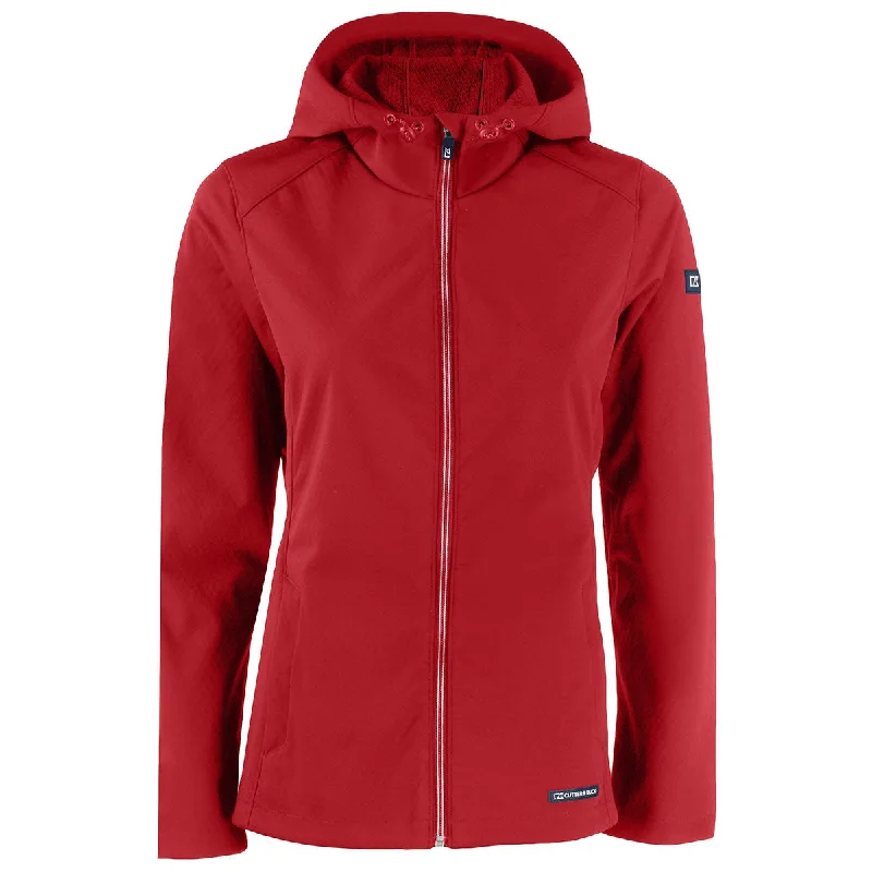 Cutter & Buck Women's Cardinal Red Evoke Eco Softshell Recycled Full Zip Jacket Front Pockets Side Pockets Patch Pockets Cutter & Buck Women's Cardinal Red Evoke Eco Softshell Recycled Full Zip Jacket Front Pockets Side Pockets Patch Pockets
