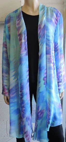 Lorissa Long Chiffon Jacket Insulated Jacket Fitted Jacket Loose Jacket