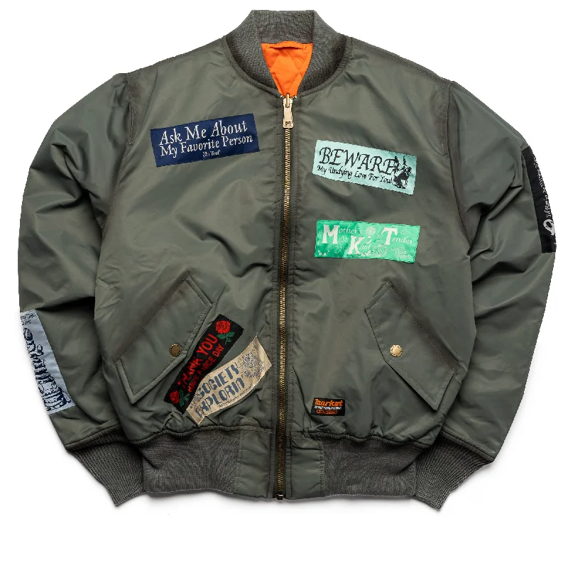 Market Margins Flight Jacket - Fern Cardigan Sweater Pullover