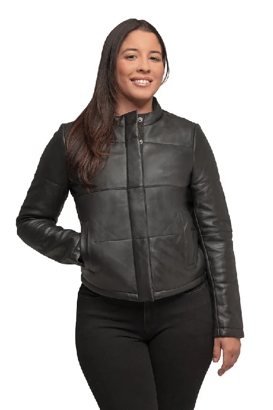 Melysa Leather Jacket Belted Jacket Elasticated Jacket Padded Jacket