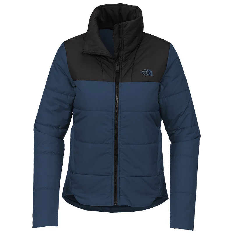 The North Face Women's Shady Blue Chest Logo Everyday Insulated Jacket Oversized Jacket Tailored Jacket Straight Jacket