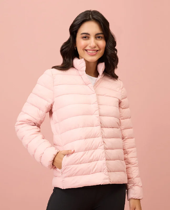 NYKD By Nykaa Ultra Light Weight Puffer Jacket with Inbuilt Bag (Set of 2)-NYAT405-Pink Wool Jacket Cashmere Jacket Tweed Jacket NYKD By Nykaa Ultra Light Weight Puffer Jacket with Inbuilt Bag (Set of 2)-NYAT405-Pink Wool Jacket Cashmere Jacket Tweed Jacket
