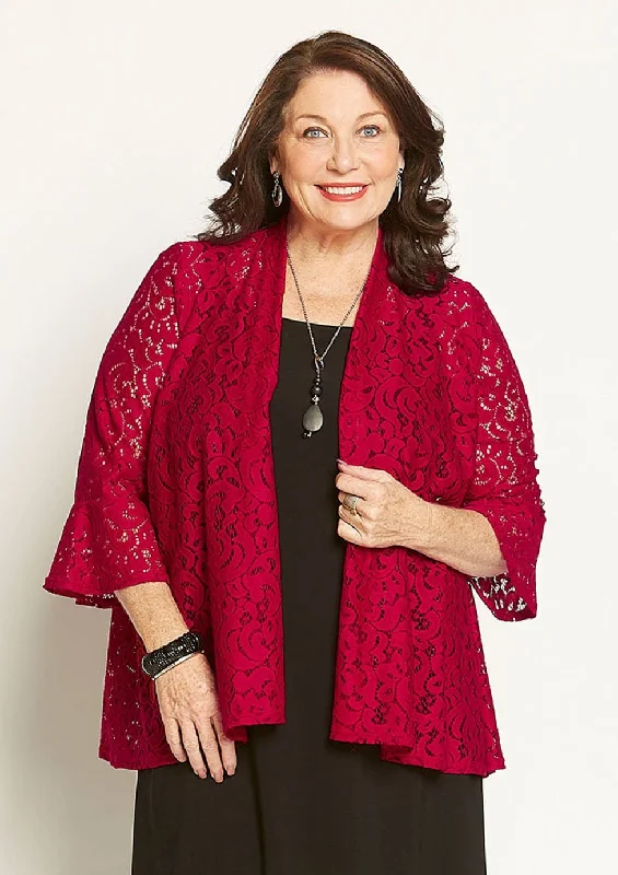 Lace Evening Jacket Notch Collar Peter Pan Collar Cowl Neck