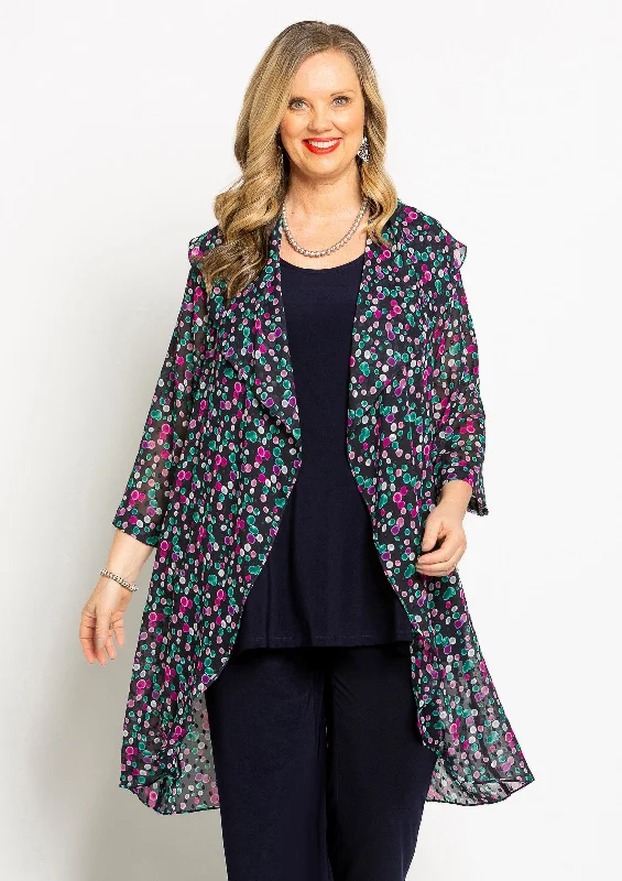Blowing Bubbles Long Line Jacket Cardigan Sweater Pullover