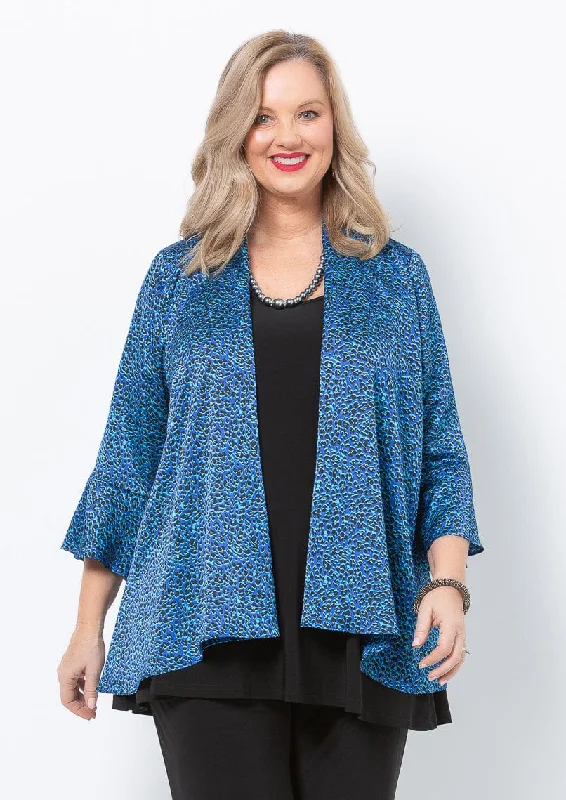 Blue Reef Jacket Hooded Jacket Caped Jacket Shawl Collar Jacket