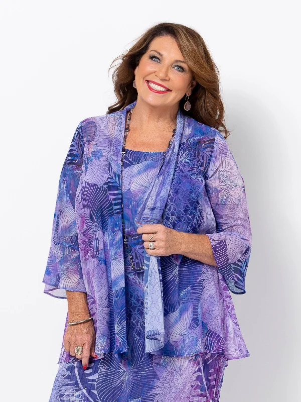 Iris Leaves Georgette Jacket Wool Fabric Cashmere Fabric Tweed Fabric