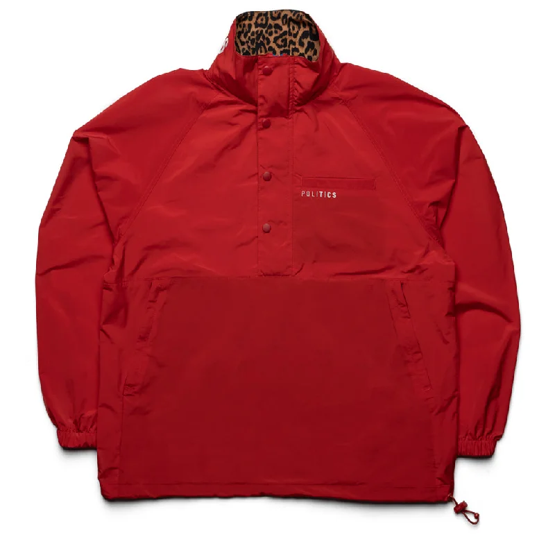 Politics Field Anorak Jacket - Red Tailored Jacket Straight Jacket A-Line Jacket