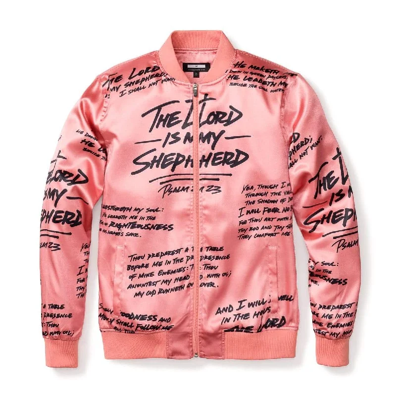 Psalm 23 Bomber Jacket - Rose Gold Cotton Jacket Linen Jacket Terry Jacket