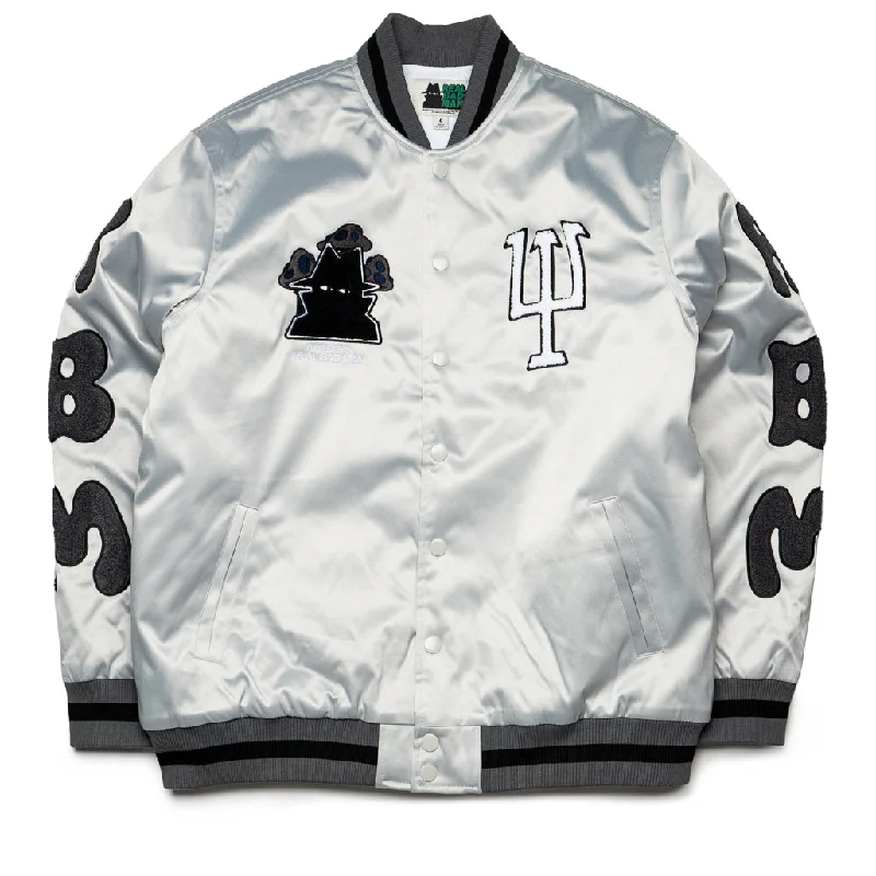 Real Bad Man Team Jacket - Grey Herringbone Jacket Houndstooth Jacket Plaid Jacket