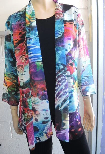 Shelz Chiffon Jacket Oversized Jacket Tailored Jacket Straight Jacket