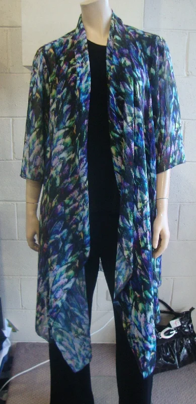 Party Girl Waterfall Front Chiffon Jacket Satin Fabric Silk Fabric Chiffon Fabric