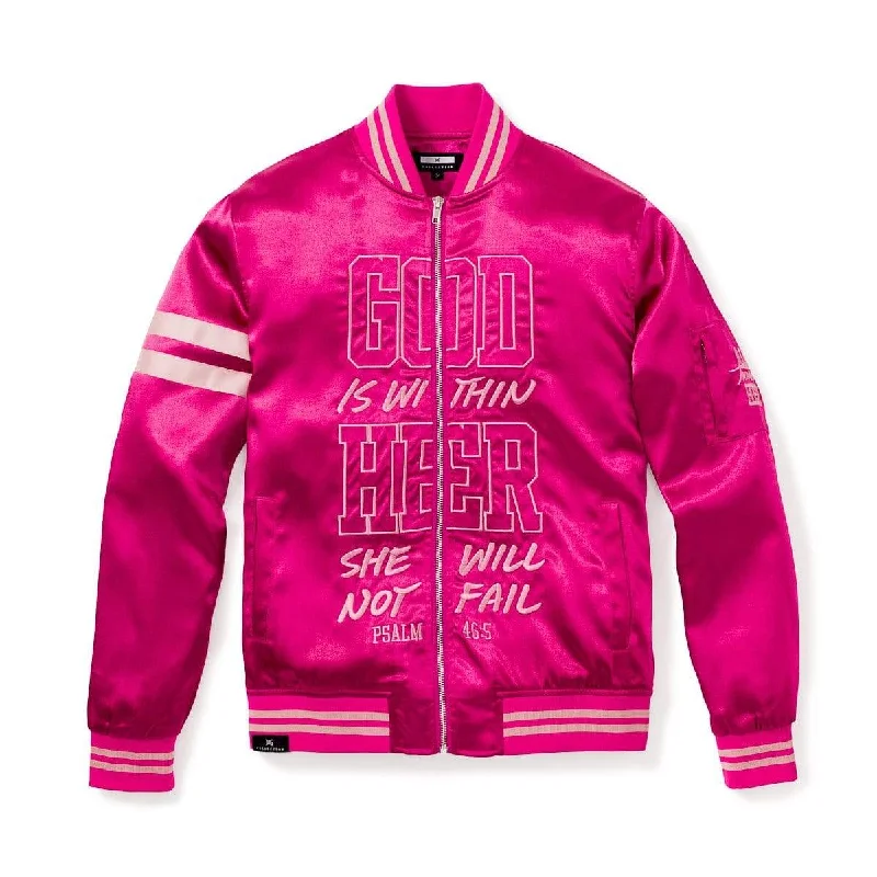 WITHIN HER - WOMEN'S BOMBER JACKET - FUCHSIA Fleece Jacket Down Jacket Feather Jacket