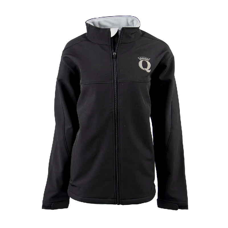 QFC-312 | Women's Soft Shell Jacket- Black Denim Jacket Leather Jacket Suede Jacket