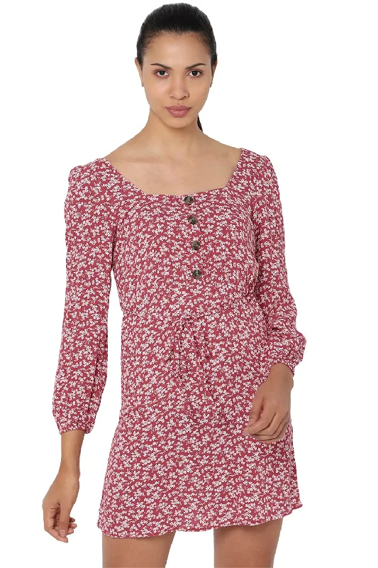 American Eagle Women's A-Line Mini Dress Fashionable Mini Dress with Frills