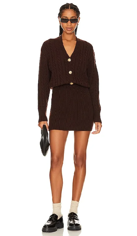 BEVERLY HILLS x REVOLVE Cable Mini Dress in Brown Trendy Bodycon Mini Dress