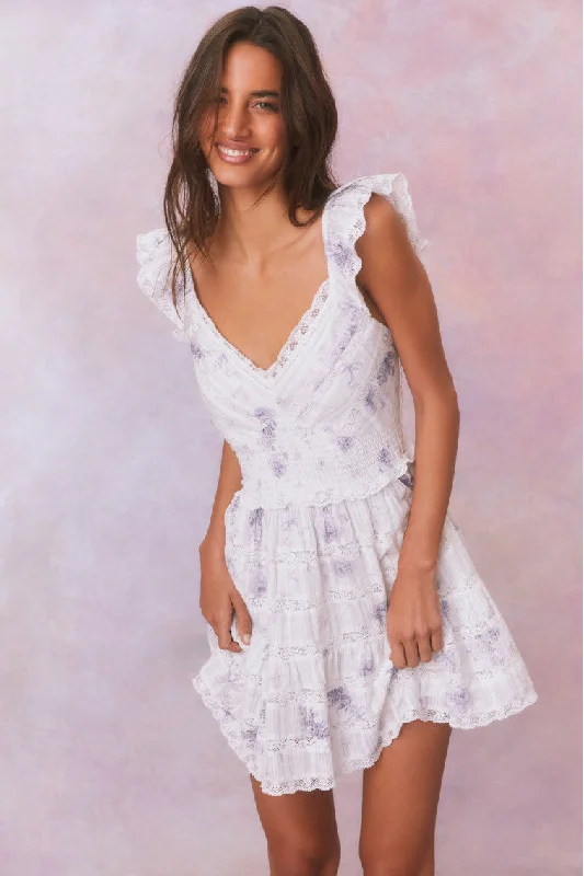 Finny Floral Mini Dress Fashionable Denim Mini Dress
