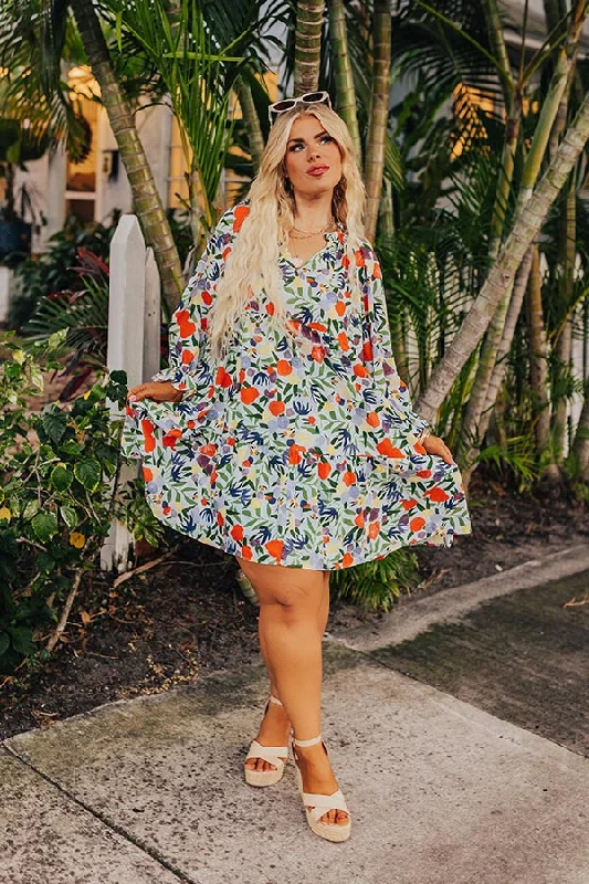 Fresh Blooms Babydoll Mini Dress Curves Classic Casual Mini Dress