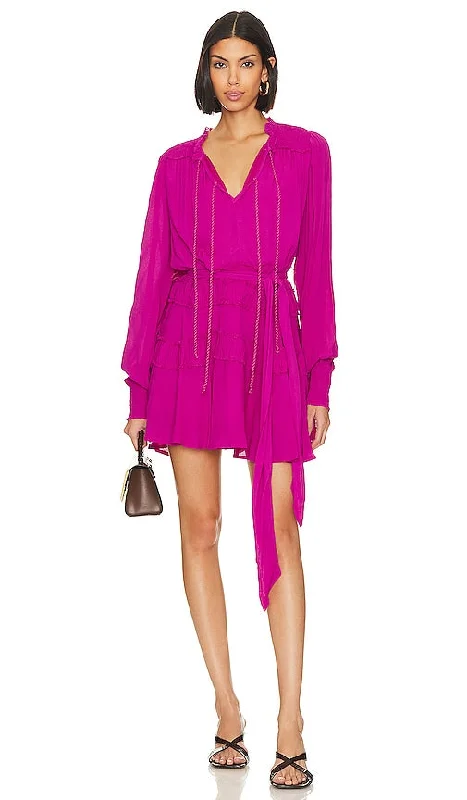 Karina Grimaldi Wren Mini Dress in Fuchsia Fashionable Lace Mini Dress