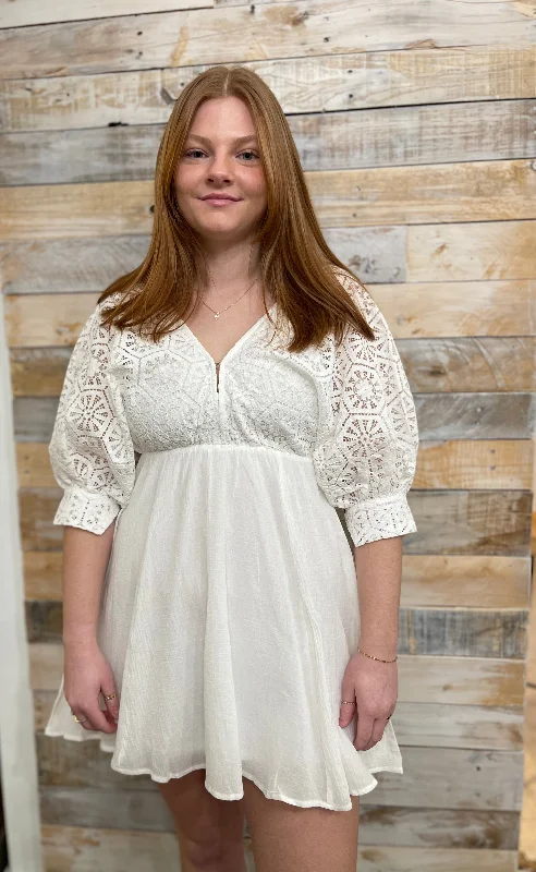 Lace Batwing Sleeve Open Back Mini Dress Cozy Jersey Mini Dress