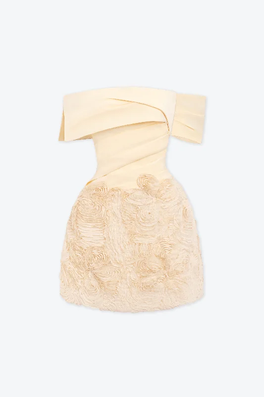 Mia Off-shoulder Lace Mini Dress Elegant Sequin Mini Dress