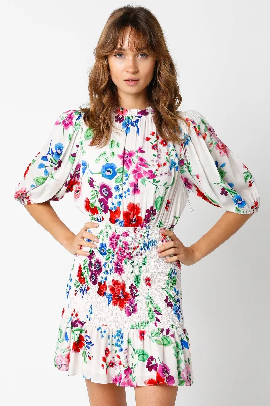 Spring Floral Mini Dress FINAL SALE Trendy Off-Shoulder Dress Mini