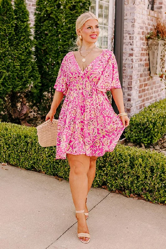 Summer Getaway Floral Mini Dress Curves Fashionable Off-Shoulder Mini Dress