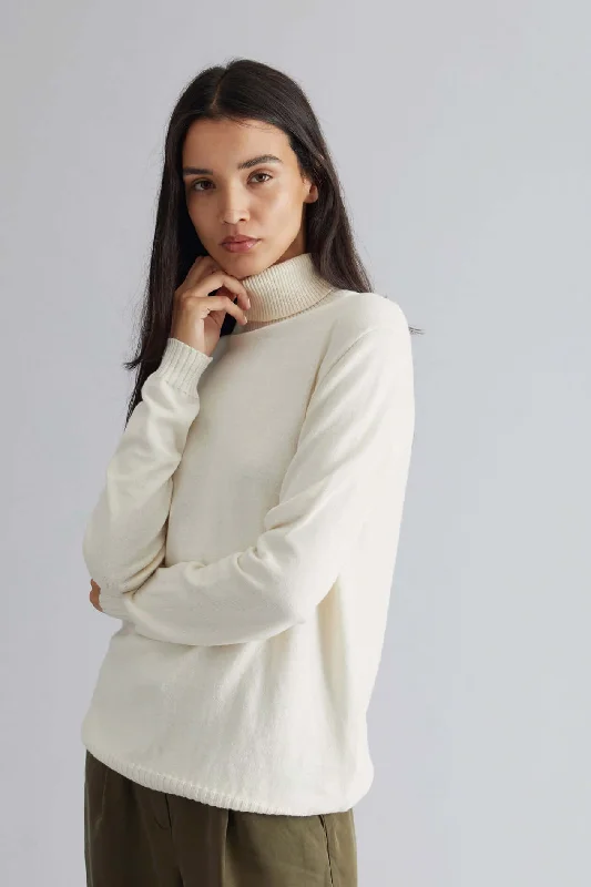 ADIL - Organic Cotton Jumper White Open Front Closed Front Wrap Front