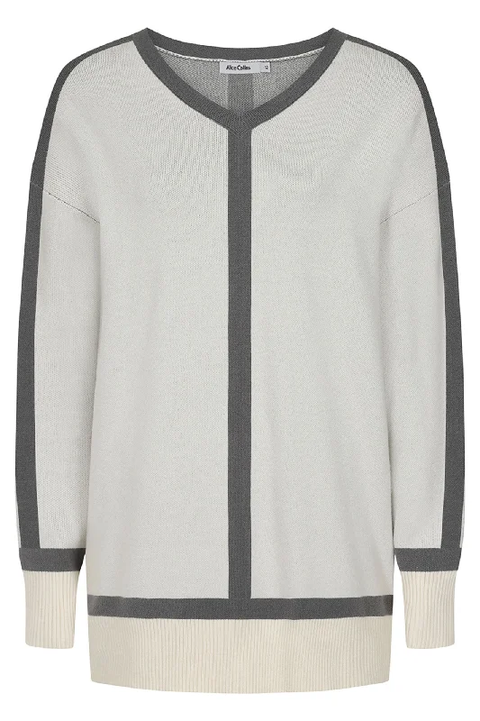 Alice Collins 033A230 Wild Oat Charcoal Grey Poppy Jumper Cashmere Blend Cotton Blend Poly Blend Alice Collins 033A230 Wild Oat Charcoal Grey Poppy Jumper Cashmere Blend Cotton Blend Poly Blend