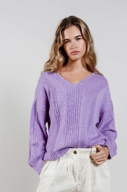 ANYA  Fine Merino Wool Jumper - Lavender Satin Fabric Silk Fabric Chiffon Fabric
