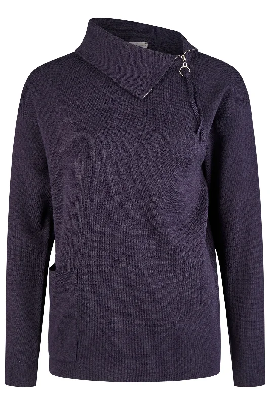 Barbara Lebek Zip Neck Jumper Navy Blue 27020042 Nylon Fabric Polyester Fabric Spandex Fabric Barbara Lebek Zip Neck Jumper Navy Blue 27020042 Nylon Fabric Polyester Fabric Spandex Fabric