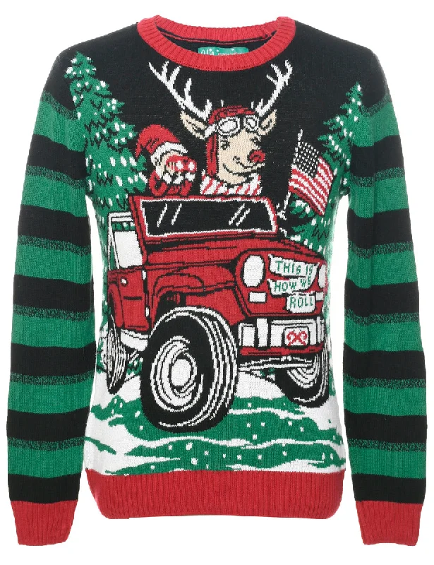 Black Christmas Jumper - S Soft Cozy Warm