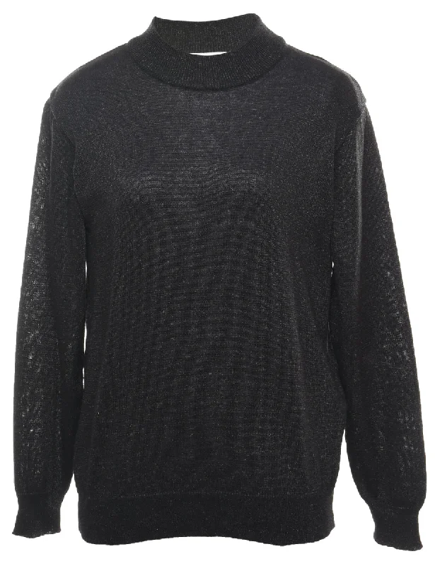 Black Jumper - L Seamless Knitted Crochet