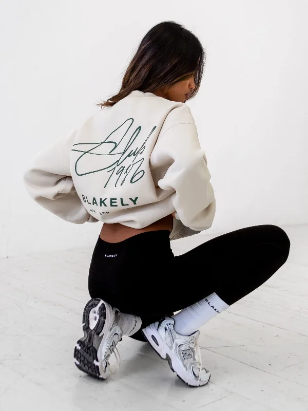 Club Oversized Jumper - Chalk Mesh Blend Leather Blend Suede Blend