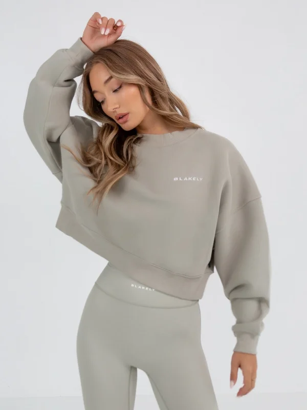 Soho Cropped Jumper - Grey Knit Fabric Woven Fabric Fleece Fabric