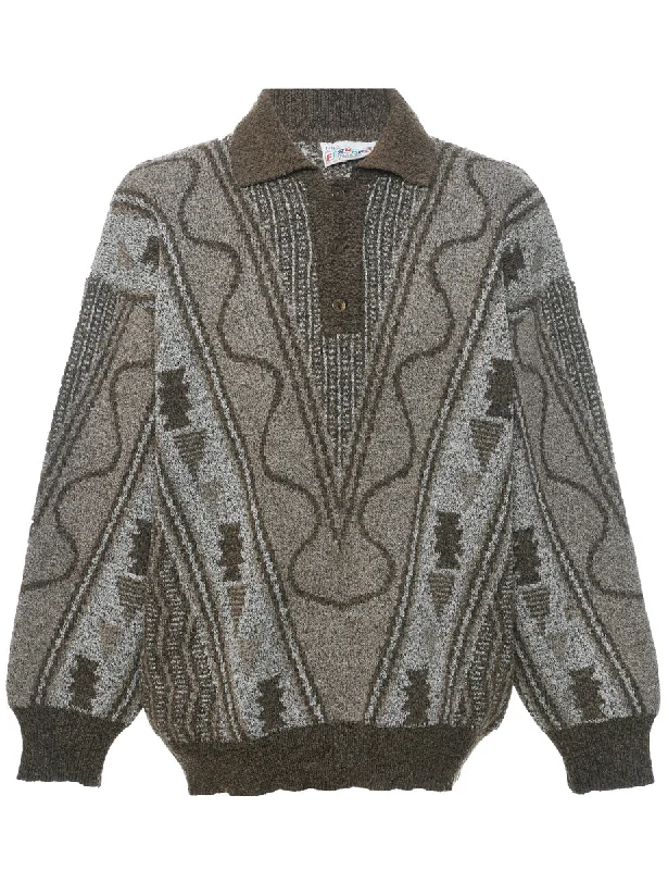 Brown Jumper - L Iron Safe Non-Iron Wrinkle Free