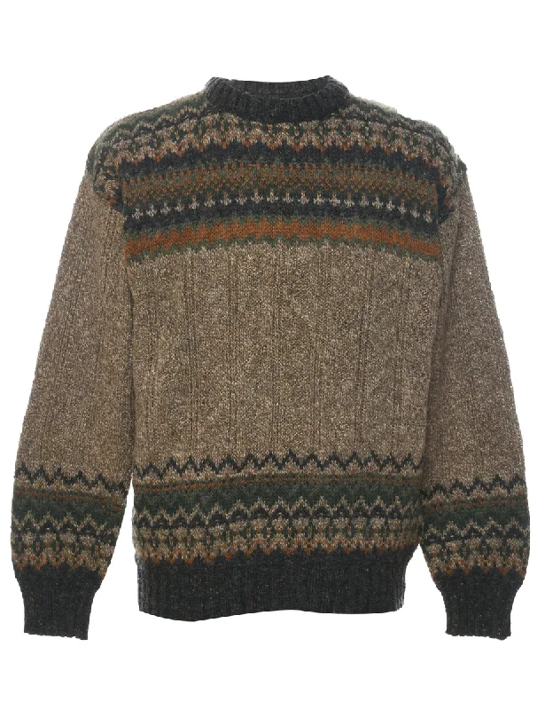 Brown Jumper - M Stylish Fashionable Trendy