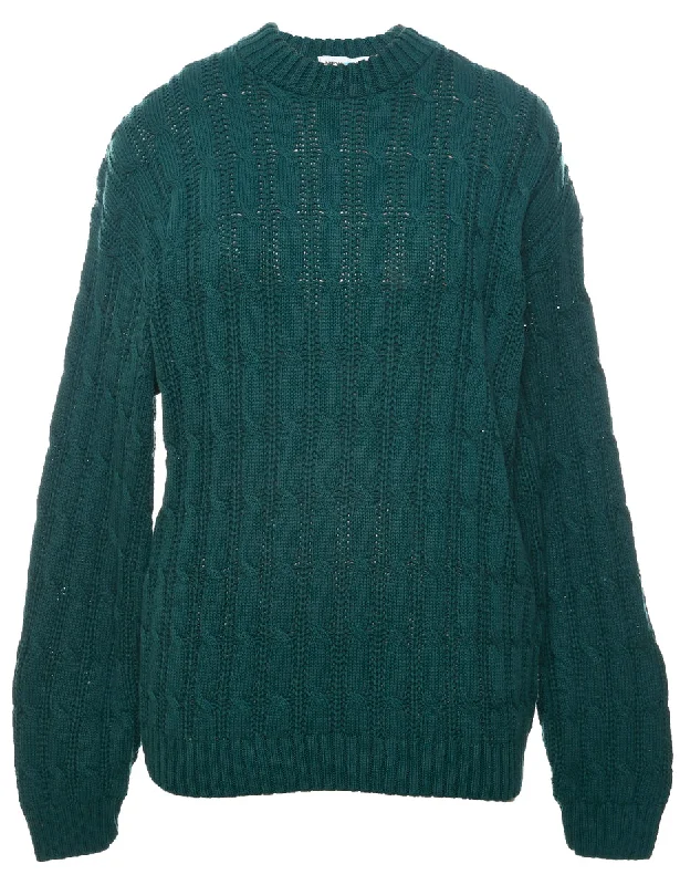 Cable Knit Jumper - L Tailored Straight A-Line