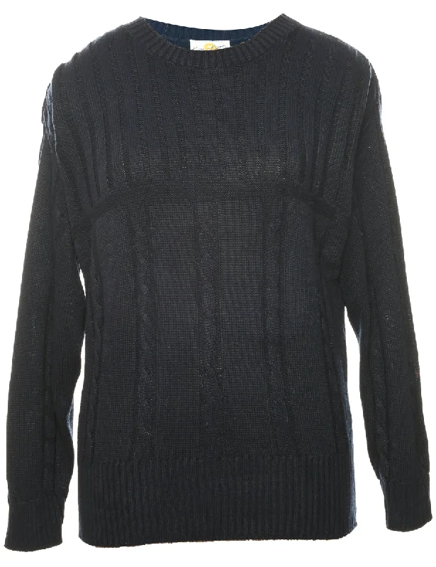 Cable Knit Jumper - L Long Sweater Short Sweater Cropped Sweater
