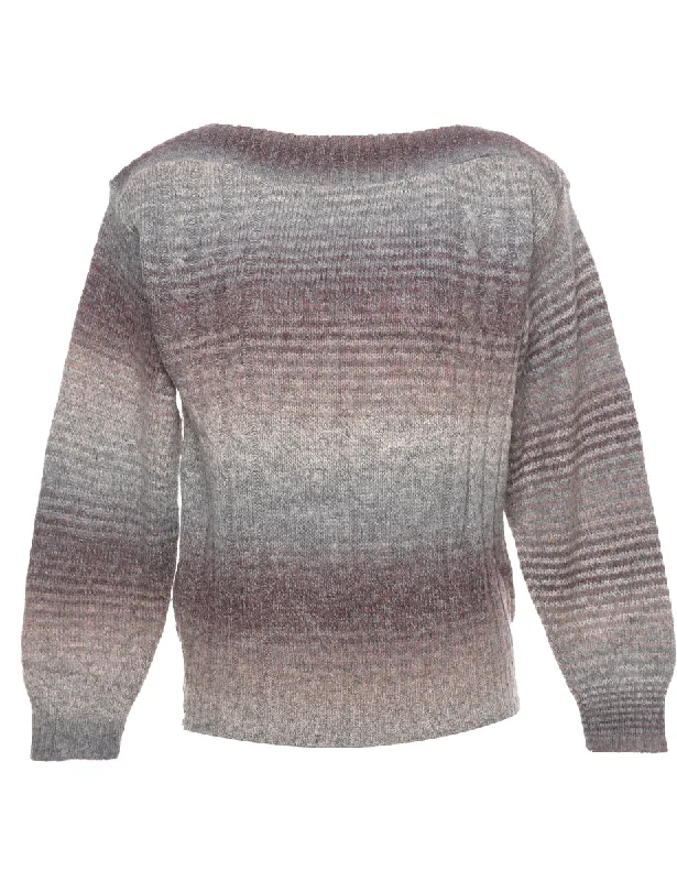 Cable Knit Jumper - M Mesh Sweater Canvas Denim