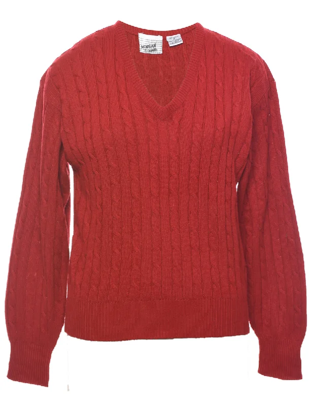 Cable Knit Jumper - M Seamless Knitted Crochet