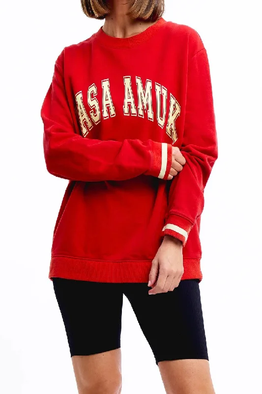 Casa Amuk WOMENS LIMITED EDITION VINTAGE JUMPER - RED Transparent Opaque Sheer