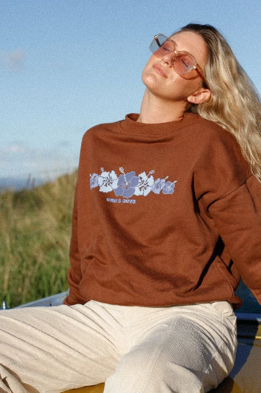 Cocoa Bloom Crew Neck Jumper Zippered Buttoned Snapped