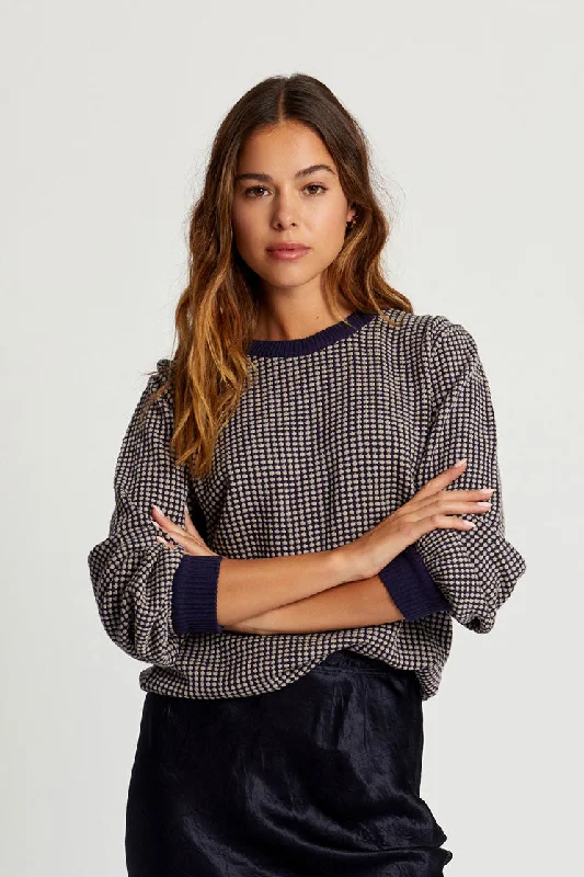 HOPE - Organic Cotton Jumper Navy Transparent Opaque Sheer