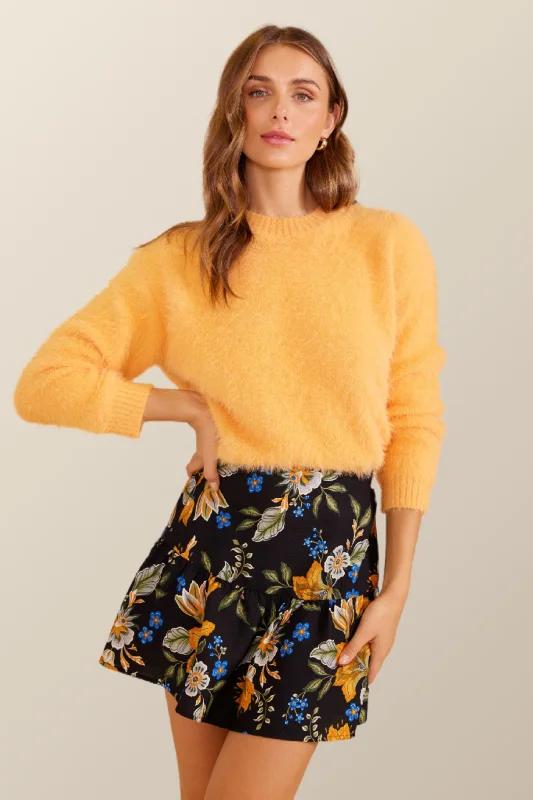 MINKPINK Womens Freya Knit Jumper - Mango Faux Fur Fabric Real Fur Fabric Shearling Fabric MINKPINK Womens Freya Knit Jumper - Mango Faux Fur Fabric Real Fur Fabric Shearling Fabric