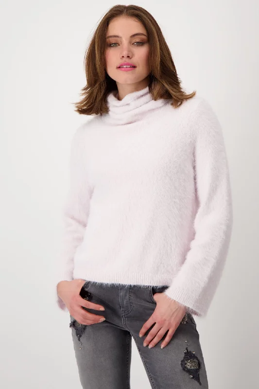 Monari 807952 Rosy Pink 411 Plush Polo Neck 7/8 Sleeves Jumper Iron Safe Non-Iron Wrinkle Free Monari 807952 Rosy Pink 411 Plush Polo Neck 7/8 Sleeves Jumper Iron Safe Non-Iron Wrinkle Free
