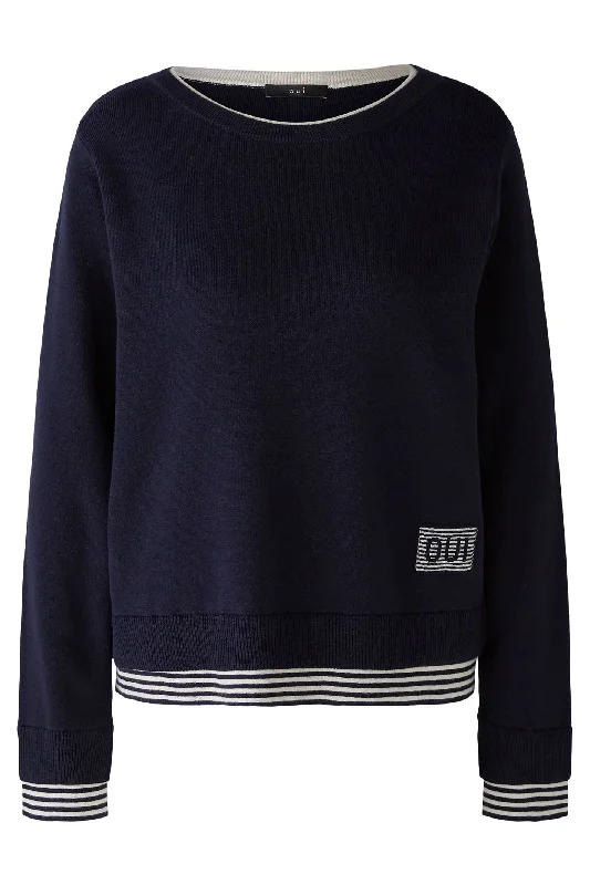 Oui 91550 Navy Leeza Jumper Spandex Rayon Corduroy