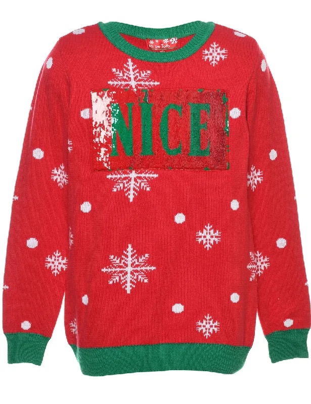 Red Christmas Jumper - M Casual Formal Business